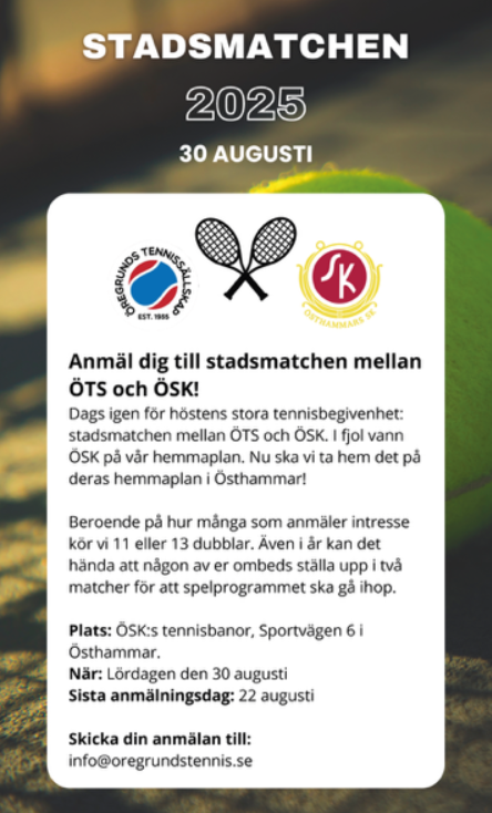 Anmälan Stadsmatchen 2025